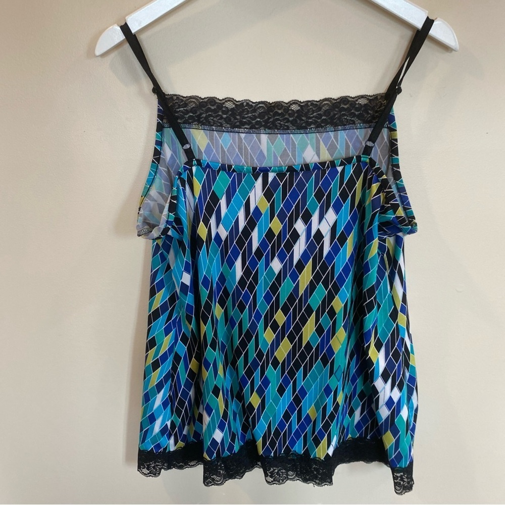 Vintage Y2K Fashion Bug Business Casual Lace Lined Camisol Top Womens Size Xl - Picture 5 of 5